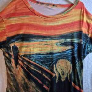 Edward Munch"The Scream" All Over Graphic Tee Shirt 4XL , Yizam